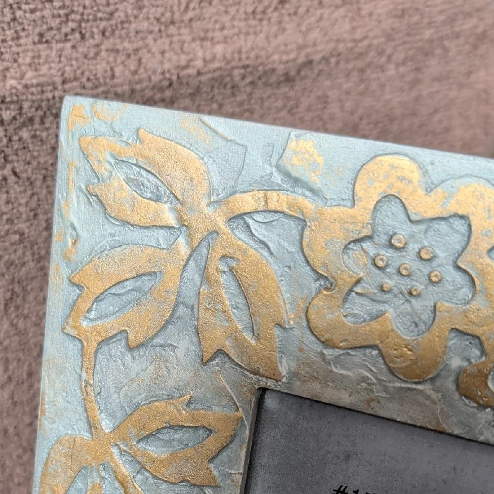 Burnes Of Boston Gold Floral Photo Frame 4x6 Vintage 2000